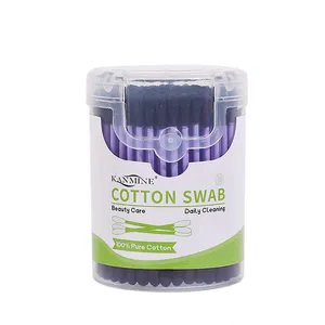 Ear Cleaning q-tips cotton swabs Customization Biodegradable Disposable oem Paper cotton buds with plastic packaging