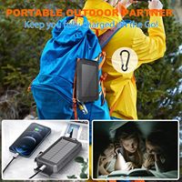 Chargeur solaire rapide PD 22,5 W, batterie externe 10000 mAh, 4 câbles intégrés, double lampe torche LED, chargeurs de téléphone solaires