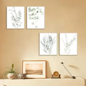 Decoração de parede botanica, estampa de folhas verdes, arte de decoração, moderna para casa e sala de estar