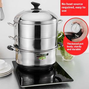 Pentola a Vapore Universale in Acciaio Inox a 4 Strati da 4L, Ecologica, Multifunzione, per Uso Domestico, Compatibile con Fornelli a Induzione, per Zuppe Dense e Panini al Vapore - Product Image 4