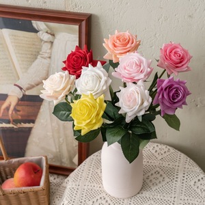Regalo de San Valentín 2025, Flores Hidratantes para el Hogar, Boda, Rosa Artificial de Tacto Real - Product Image 1