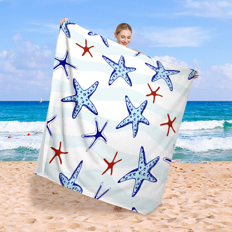 Sea Turtle Beach Towel - Cute Microfiber, Quick Dry, Sand Free, 30" X 60", Boho Blue, Gift For Turtle Lovers