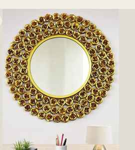 Miroir mural en métal finition or, décoratif pour chambre à coucher, couloir, tailles personnalisées disponibles, prix de gros, élégant, moderne, art déco - Product Image 2