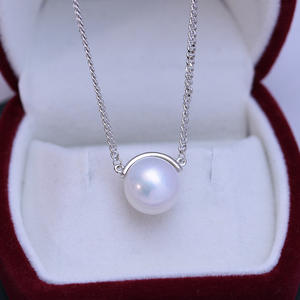 จี้ไข่มุกสีขาวขนาด 11-12 มม. แสงสว่างสวยงาม ประณีต บนสร้อยคอเงินแท้ S925 สไตล์เกาหลี รุ่น Xiao Bangchain สำหรับผู้หญิง - Product Image 4