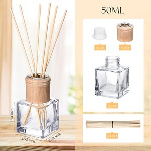 Home Fragrance Large Capacity Premium Glass Essential Oil Air Freshener Perfume <b>Reed</b> <b>Diffuser</b> Set 200ml 500ml Gift Box - Product Image 4