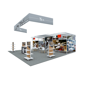 Stand en aluminium 30x30 pieds avec étagères et auvent, conception gratuite, sublimation par transfert thermique, pliable et portable pour salons professionnels - Product Image 3