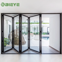 Puertas Plegables de Aluminio Verde Personalizables, Estilo Retro Francés Pastoral, Antipinzamiento, Deslizantes para Sala de Estar