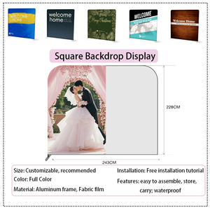 Tùy chỉnh in căng thẳng vải triển lãm hiển thị bao vây căng thẳng vải <span class=keywords><strong>Photo</strong></span> Booth kiosk hiển thị Booth <span class=keywords><strong>Backdrop</strong></span> đứng - Product Image 3