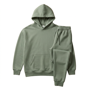 Ensemble de sweats à capuche et pantalons de survêtement oversize en molleton bouclette 100 % coton 400 g/m² avec broderie personnalisée et impression en relief pour <span class=keywords><strong>le</strong></span> streetwear – Vente en gros - Product Image 2