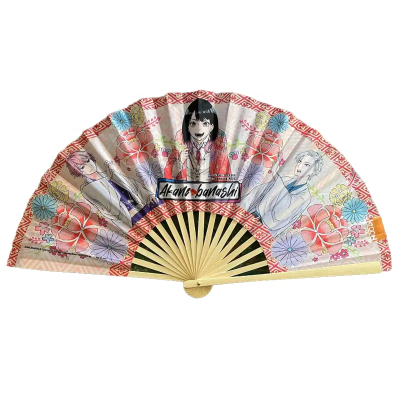 Beliebte Fabrik Preis Custom ized Anime Papier Hand Fan Logo Druck Hand Fan Papier Stoff Hand Fans mit diffusen Ausstellung