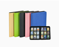 Classeur de rangement pour cartes TCG en PU imperméable, style fermeture éclair, couleur unie, à neuf compartiments, pour jeux de cartes, best-seller