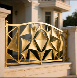 Puerta de Entrada Principal de Hierro Forjado de Lujo, Puerta Corredera Doble, Precios de Fábrica Personalizados para <span class=keywords><strong>Exteriores</strong></span> Modernos - Product Image 4