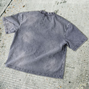 TKAN144, venta al por mayor, ropa de calle de moda, ropa de hombre Vintage, camiseta cuadrada personalizada de gran tamaño con hombros caídos, Camiseta con estampado Dtg para hombre - Product Image 2