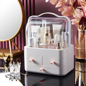 Boîte de rangement en plastique pour cosmétiques, style célébrité <span class=keywords><strong>internet</strong></span>, pour dortoir et bureau – Organisateur de soins de la peau anti-poussière au design moderne et épuré - Product Image 3