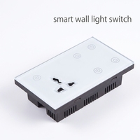 Interrupteur mural intelligent WiFi universel 147 compatible avec Alexa, commande via l'application Tuya, panneau en verre de luxe, prise intelligente