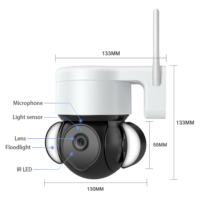 EDUP 3MP Outdoor IP66  Tuya Smart Camera Security Surveillance Wireless PTZ IP Network Wifi Camera
