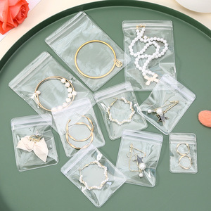 PVC Transparent Jewelry Storage Bag 12x8cm Sealable Durable For Earrings <b>Necklaces</b> Bracelets Packaging - Product Image 1