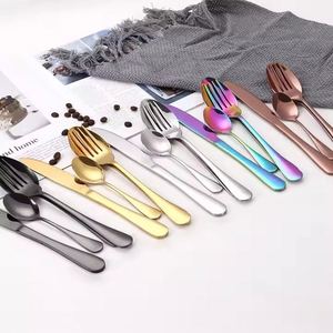 Offre Spéciale : Ensemble de Couverts 4 Pièces en Métal Inoxydable Doré pour Restaurant, Hôtel et Mariage – Couteau, Fourchette, Cuillère – Couverts Noirs - Product Image 2
