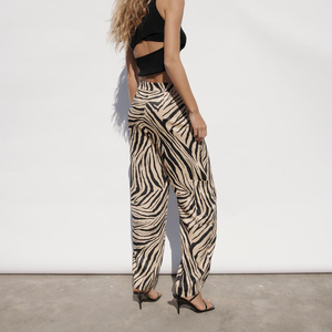 <span class=keywords><strong>Pantaloni</strong></span> Larghi da Donna alla Moda con Stampa Zebrata, Traspiranti, Casual, a Vita Media, Tendenza Estiva - Product Image 5