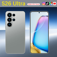 Smartphone S26 Ultra Suède 7,3 pouces 90Hz LED Android 15 16 Go 1 To 108 MP 8800 mAh Autres 5G Double SIM Carte TF Face ID GPS Métal