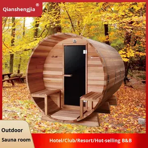 Sauna a Botte per Esterni in Legno Massello di Cedro Rosso, Riscaldamento a Vapore, Impermeabile, Anticorrosione, per Hotel e Resort di Lusso, Guangdong - Product Image 5