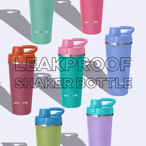 Bouteille de secoueur de protéines avec couvercle de verrouillage Aspirateur à double paroi isolé en acier inoxydable 18oz 20oz 25oz Gym - Product Image 4