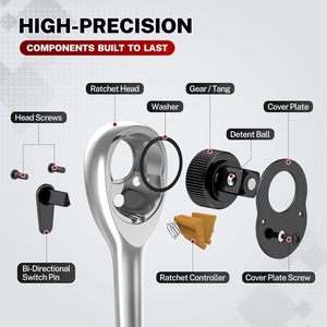 Socket <strong>Ratchet</strong> <strong>Wrench</strong> 1/2 Inch Hand Tool Drive Adjustable Quick Release Double Way Socket <strong>Wrench</strong> for Home Appliance Repair - Product Image 2