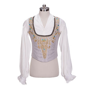 Personnalisable blanc <span class=keywords><strong>bulle</strong></span> manches <span class=keywords><strong>danse</strong></span> veste pour hommes professionnel <span class=keywords><strong>classique</strong></span> Ballet Prince scène tunique Performance ensemble enfants - Product Image 6