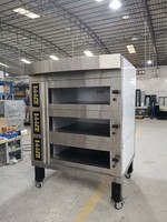 Horno de Panadería Eléctrico a Gas con Plataforma de Piedra y Función de Vapor