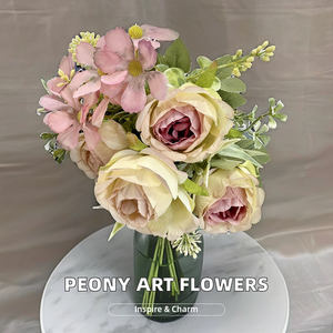 New Artificial Peony Bunches for Wedding and Home Decor Elegant Small Artificial Flowers for <b>Table</b> Decoration - Product Image 6