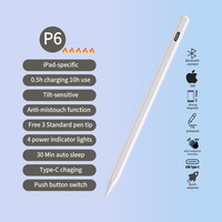 Stylet pour iPad Pro Air Mini, crayon actif rechargeable avec détection d'inclinaison et rejet de la paume, batterie 10H, certifié CE FCC RoHS, vente en gros