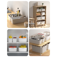 Boîte de rangement multifonctionnelle en plastique avec poignée, panier organisateur pour bureau, cuisine, armoire, aliments, collations, usage domestique, en PP