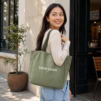 Sacs fourre-tout en toile de coton recyclé imprimés en sérigraphie avec logo couleur personnalisé, poignées en toile, grande taille, ouverture supérieure, pour le shopping
