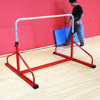 Barre horizontale réglable pour tout-petits et tapis, barres parallèles en acier personnalisables avec logo, rouge, écologiques, 120 cm, pour exercices à domicile