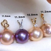 Perles d'eau douce en gros de haute qualité 11-12mm blanc rose violet perles Edison pour la fabrication de pendentifs en argent Sterling 925 classiques