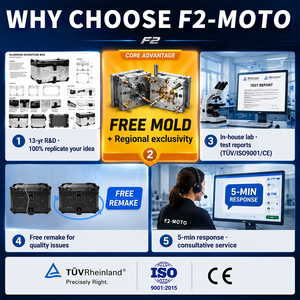 F2-<span class=keywords><strong>MOTO</strong></span> OEM ODM - Baúl Trasero para Motocicleta de Aluminio de 45L, Impermeable, Universal, para Motocicleta - Product Image 5