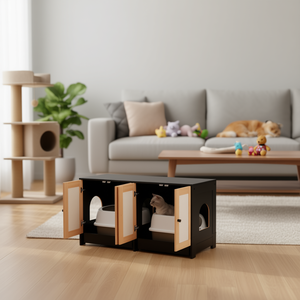 Bac à litière pour chat en bois rectangulaire 100 L Manuel Feline Friends Comfort - Product Image 2