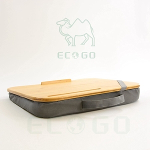 Laptop <strong>Cushion</strong> Grey Bamboo Portable Laptop <strong>Cushion</strong> for Bed Travel Work Home Laptop Mat <strong>Cushion</strong> <strong>Tray</strong> - Product Image 5