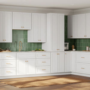 מוכן להרכיב ארונות מטבח יוקרתיים למטבחים מודרניים ללא מסגרת - Product Image 1