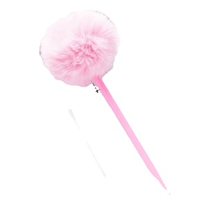 Stylos à bille fantaisie avec pompons – Adorables, en plastique, anti-stress pour étudiants, journalisation et cadeaux promotionnels - Product Image 4
