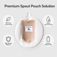 Pochette à bec verseur en papier kraft réutilisable de 50 ml à 2 L avec logo personnalisé imprimé pour l'emballage de jus, de lait, d'alcool et de liquides