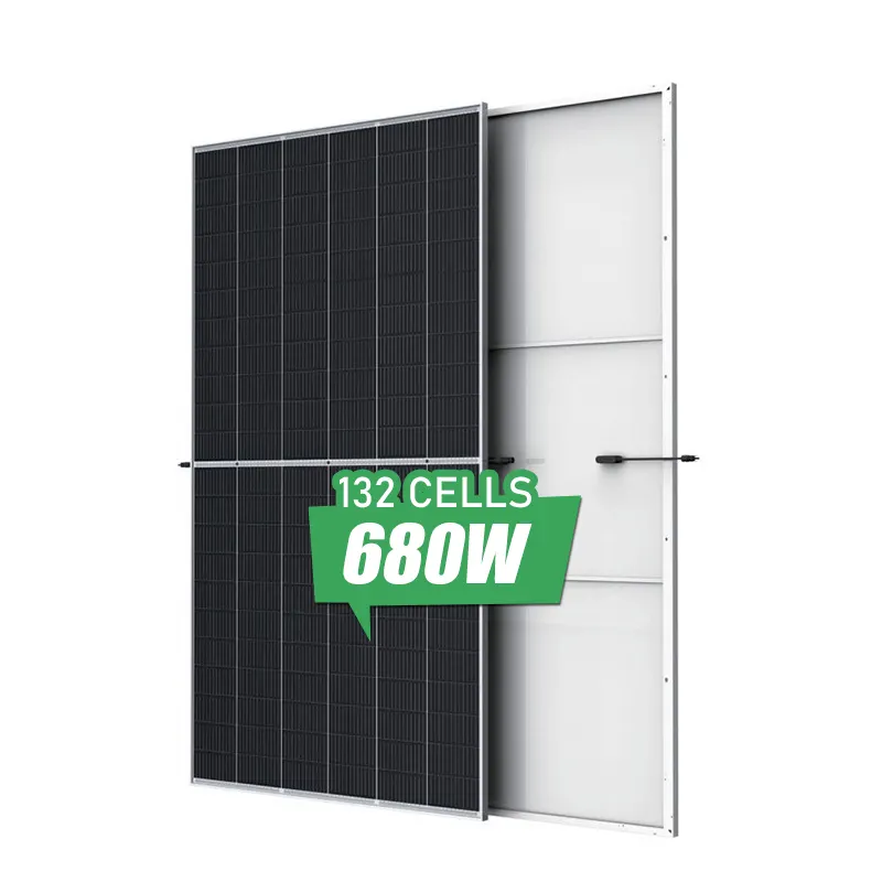 แผงโซลาร์เซลล์680W แบบใหม่ประสิทธิภาพการติดตั้งพลังงานไฟฟ้าประสิทธิภาพสูงราคากระเบื้องพลังงานแสงอาทิตย์