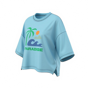 Ensemble de vêtements pour enfants et bébés, t-shirt court à rayures verticales décontracté et <span class=keywords><strong>pantalon</strong></span> large à jambes larges, pour les vacances à la plage - Product Image 3