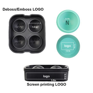 Molde de Silicona Redondo para Hielo, Personalizado, para Whisky, <span class=keywords><strong>Hockey</strong></span>, Fabricante de Bolas de Hielo Transparentes, Juego de Bandejas con Tapa - Product Image 3