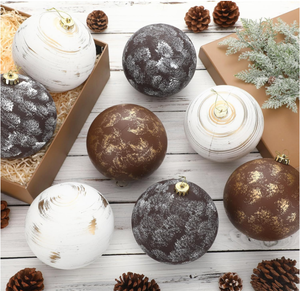 Bolas de Navidad de Plástico, Decoraciones para Árboles de Navidad en un Estilo Rústico Retro Color Cobre Oxidado, Decoración con Temática Navideña - Product Image 3