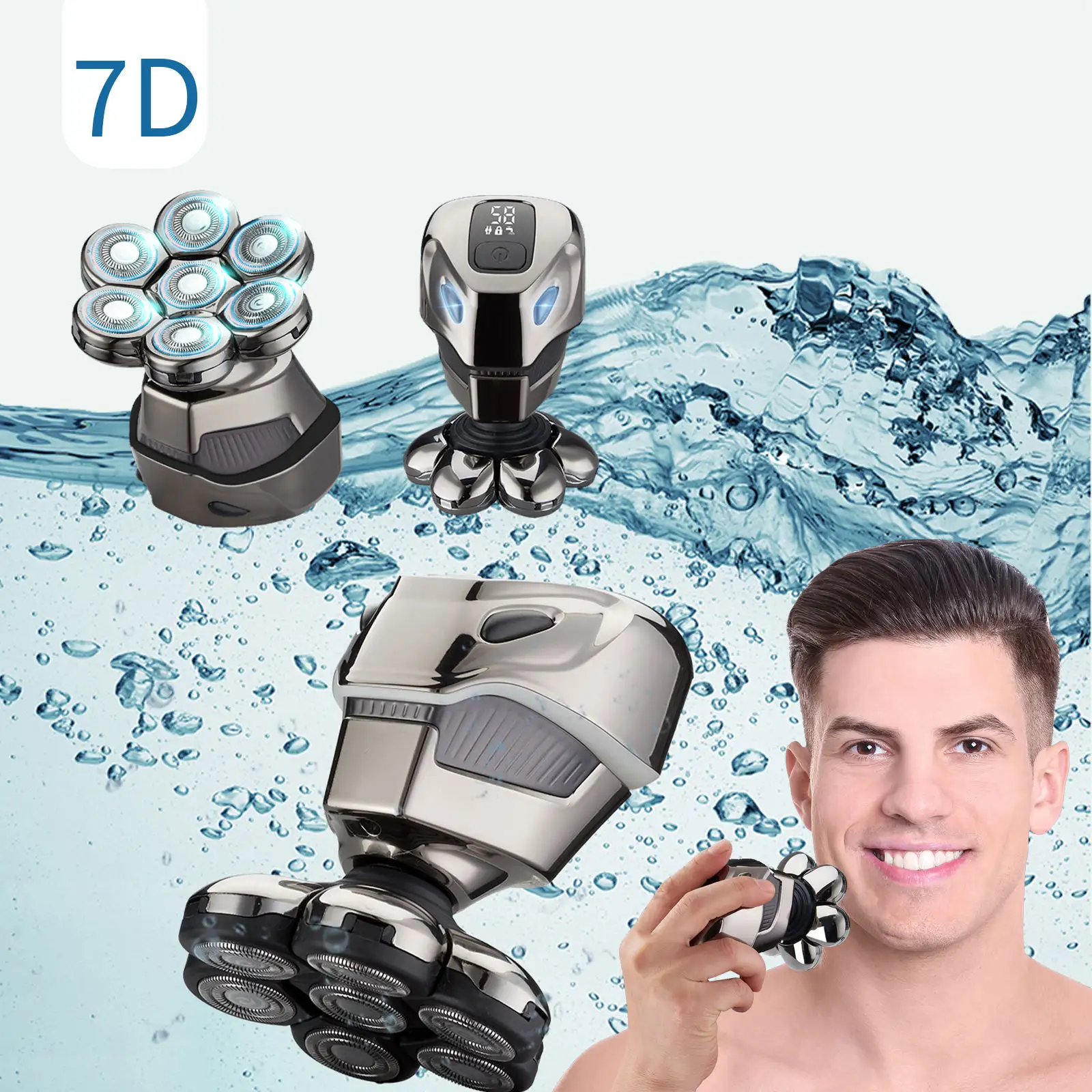 Modern Design Factory price electric Shaver 7D Head 5 in1 Electric Head Shaver for Bald Men