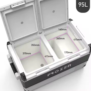 Congelador de gran capacidad de 95L, refrigerador de doble zona de 69W para acampar al aire libre, autocaravana, yate, caravana, compresor, neveras - Product Image 3