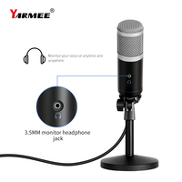 Microphone de studio USB à condensateur professionnel OEM, casque de bureau portable avec fonction d'annulation du bruit, enregistrement en direct pour YR11