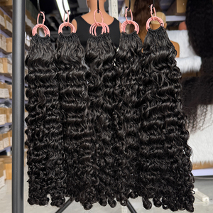 Cabello humano rizado birmano negro natural, textura suave y rizada para trenzas de ganchillo estilo bohemio. - Product Image 3