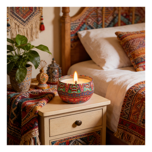 Vela de Cera de Abeja Blanca en Envase de Lata Premium, Aroma Natural, Decoración para el Hogar, Colección Boutique de Temporada - Product Image 5